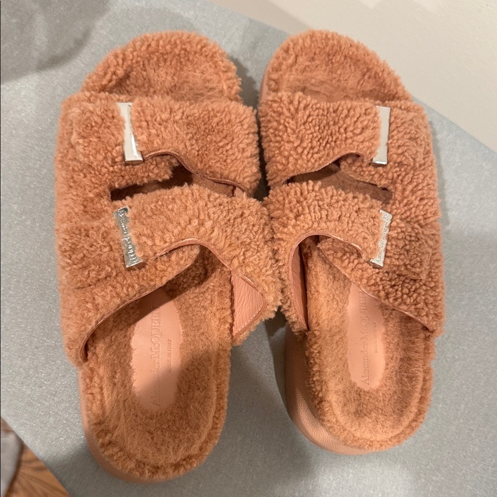 Alexander McQueen Mohair Platform Sandals